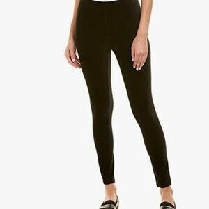 VInce Stretch Soft Velour Textured Black Contemporary Minimalist Leggings Size S